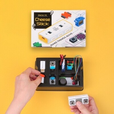 [로봇사이언스몰][로봇사이언스몰] 치즈스틱 스타터 키트 (Cheese Stick Starter Kit)>>두뇌역할을 하는 치즈스틱에 다양한 부품을! 치즈스틱 스타터키트로 인공지능, IoT, 메이커까지, 즐거움이 가득!